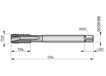 DORMER MASCHIO MACCHINA E266 HSS-E PER ALLUMINIO FORI PASSANTI