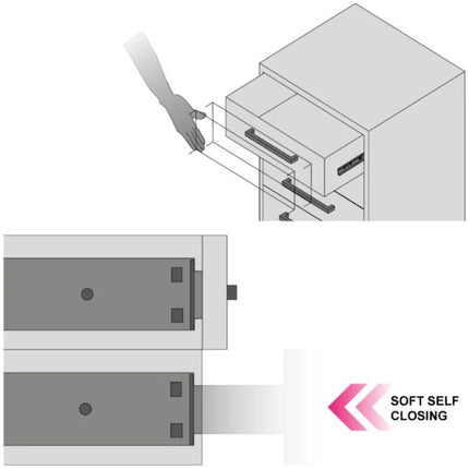 RAM GUIDE PER CASSETTI ESTRAZIONE TOTALE SOFT-SELF CLOSING KG30
