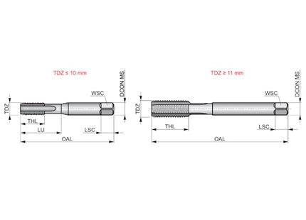 DORMER MASCHIO A MANO E500 NO2 HSS PER FORI PASSANTI/CIECHI M 8X1,25