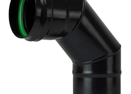 SAVE GOMITO PER STUFE PELLETS M/F PORCELLANATO NERO OPACO*