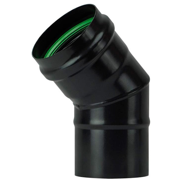 SAVE MEZZO GOMITO PER STUFE PELLETS PORCELLANATO NERO OPACO