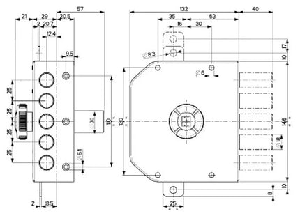 MOTTURA SERRATURA APPLICARE C10 TRIPLICE ENTRATA MM63 ART.30.621