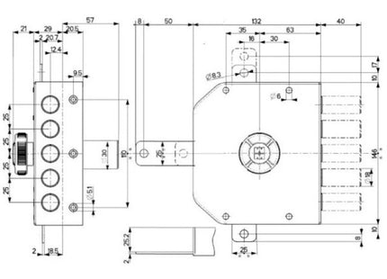 MOTTURA SERRATURA APPLICARE C10 QUINTUPLICE ENTRATA MM63 ART.30.641