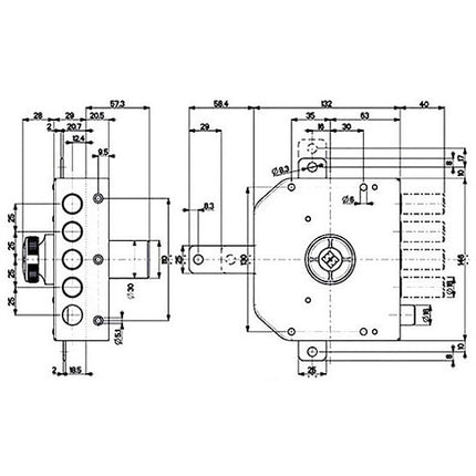 MOTTURA SERRATURA APPLICARE C10 QUINTUPLICE ENTRATA MM63 ART.30.651