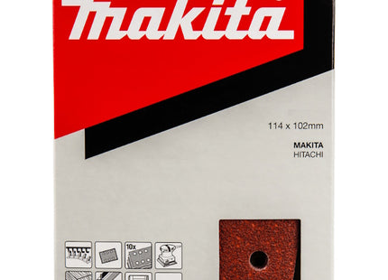 MAKITA CARTA ABRASIVA VELCRATA PERFORATA MM114X102 CONF.DA PZ10