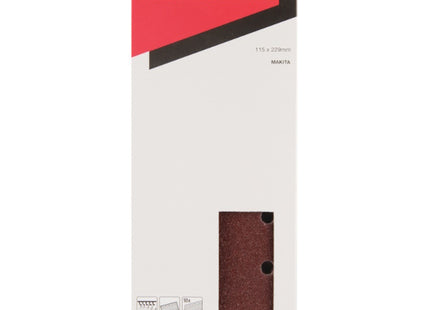 MAKITA CARTA ABRASIVA VELCRATA PERFORATA MM115X229 CONF.DA PZ10