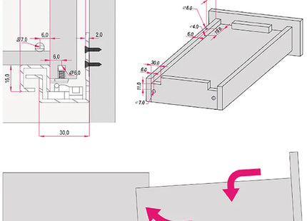 RAM GUIDE PER CASSETTI A SCOMPARSA SOFT-SELF CLOSING KG35