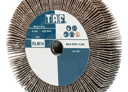 TAF RUOTA ABRASIVA LAMELLARE AL CORINDONE CON FORO M14