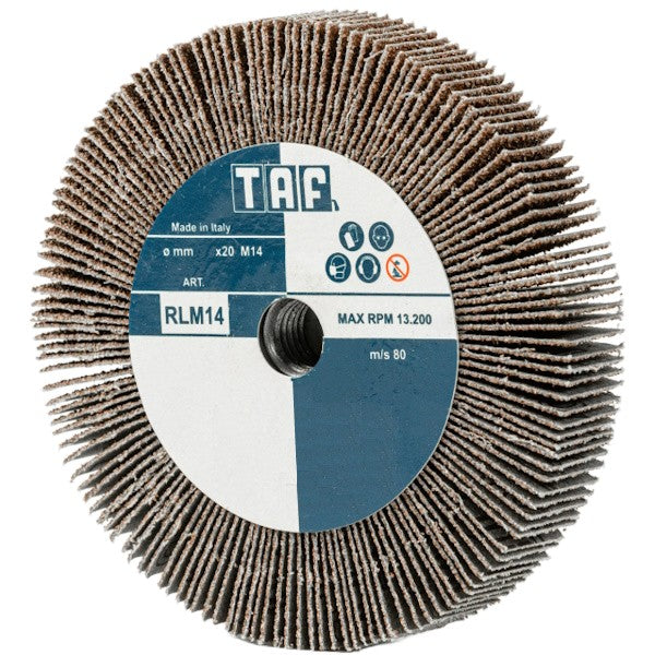 TAF RUOTA ABRASIVA LAMELLARE AL CORINDONE CON FORO M14