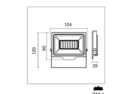 CENTURY PROIETTORE LED SMILE SENSOR 230V 20W 4000K 2100LM IP65