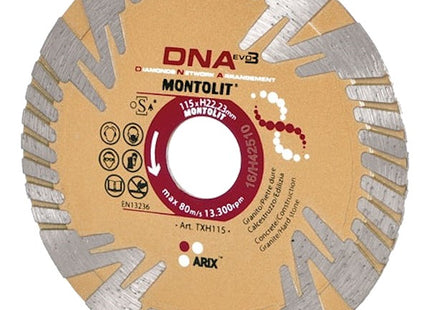 MONTOLIT DISCO DIAMANTATO PER GRANITO/PIETRE/CALCESTRUZZO MOD. TXH