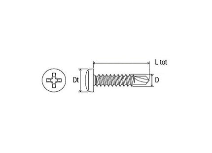 MUSTAD VITE DRILLEX TC PH AUTOPERFORANTE ZINCATA BIANCA