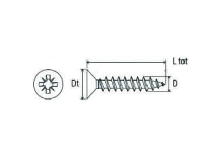 MUSTAD VITE PANELVIT UNIVERSALE TSP PZ PER LEGNO CHROMITING