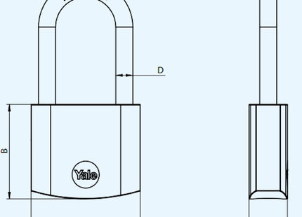 YALE LUCCHETTO OTTONE ARCO MEDIO IN BLISTER