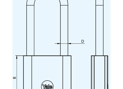 YALE LUCCHETTO OTTONE ARCO LUNGO IN BLISTER