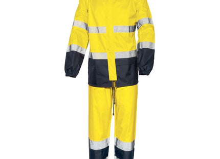 ISSA COMPLETO IMPERMEABILE ALTA VISIBILITA&apos; GIALLO FLUO/BLU NAVY