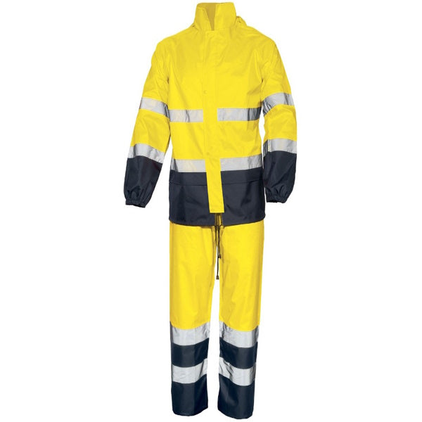 ISSA COMPLETO IMPERMEABILE ALTA VISIBILITA&apos; GIALLO FLUO/BLU NAVY