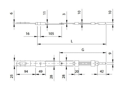 COMUNELLO CATENACCIO A LEVA PUNTA ARROTONDATA ZINCATO ART.720
