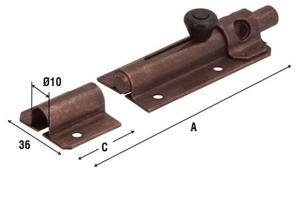ALDEGHI ART. 248 CATENACCIO PORTA LUCCHETTO ASTA TONDA BRONZATO