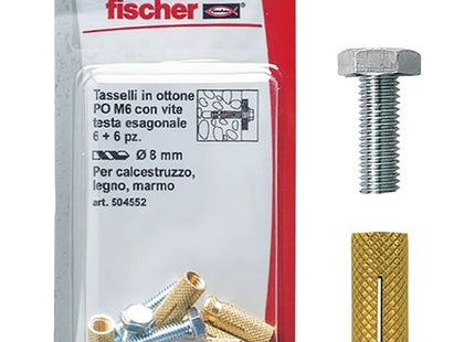 FISCHER  TASSELLI IN OTTONE CON VITE TE PO S K IN BLISTER