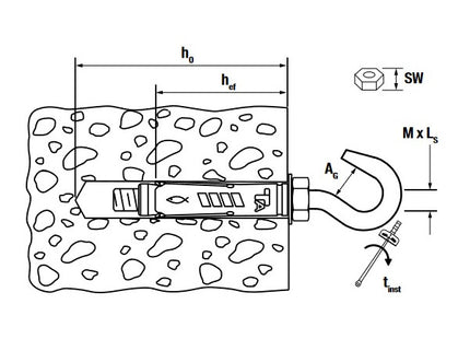 FISCHER  TASSELLI IN ACCIAIO CON GANCIO TA M G K IN BLISTER