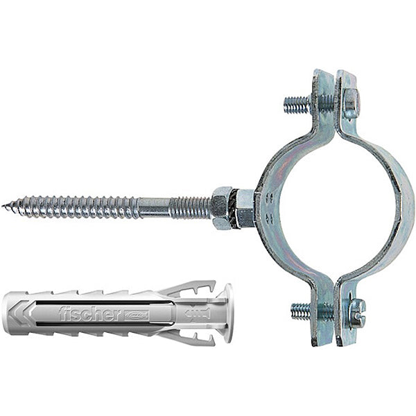 FISCHER COLLARE PESANTE IN ACCIAIO ZINCATO CON VITE E TASSELLO CPT