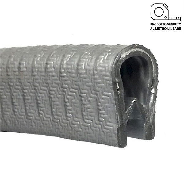 PROFILO ARMATO A U IN PVC GRIGIO MM10X13,5 CON INSERTO METALLICO AL MTL