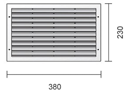 LA VENTILAZIONE GRIGLIA IN ABS DA INCASSO CON RETE MM380X230 BIANCO