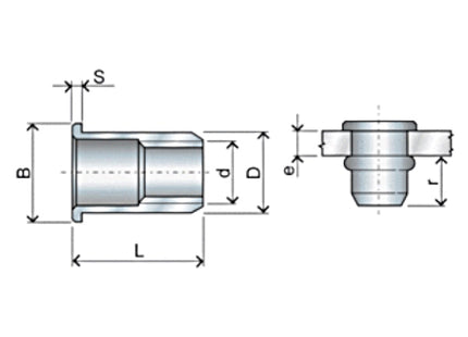 FAR INSERTI FILETTATI CILINDRICI IN ACCIAIO INOX A2 FTT/C M 3 PZ200*