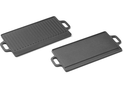 OMPAGRILL PIASTRA DI COTTURA IN GHISA SMALTATA DOUBLE FACE CM 43X23