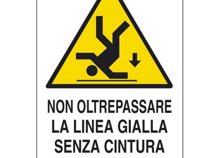 SEGNALE NON OLTREPASSAREB LA LINEA GIALLA SENZA...IN ALLUMINIO MM300X200