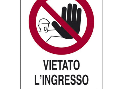 SEGNALE VIETATO L'INGRESSO AI NON ADDETTI IN ALLUMINIO MM300X200