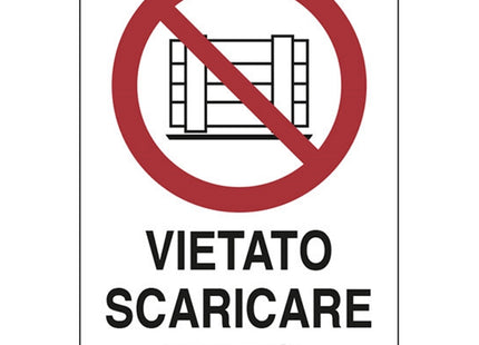SEGNALE VIETATO SCARICARE MERCI IN ALLUMINIO MM500X350