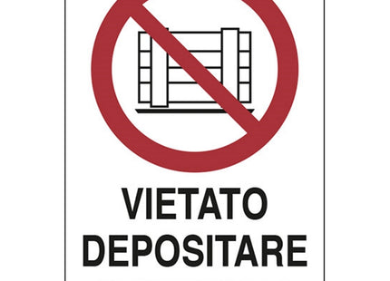 SEGNALE VIETATO DEPOSITARE MATERIALI IN ALLUMINIO MM180X120*