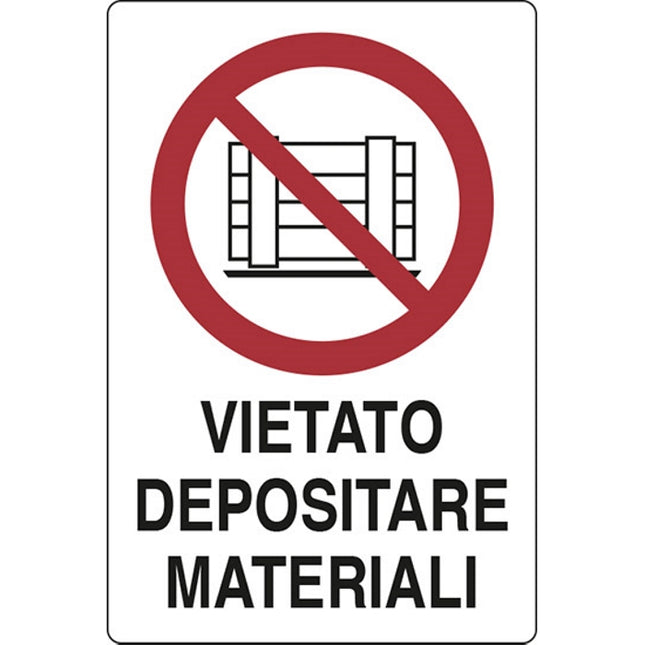SEGNALE VIETATO DEPOSITARE MATERIALI IN ALLUMINIO MM180X120*