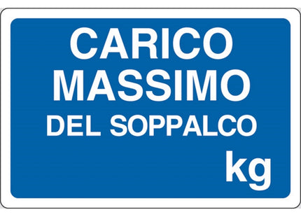 SEGNALE CARICO MASSIMO DEL SOPPALCO KG IN ALLUMINIO MM300X200