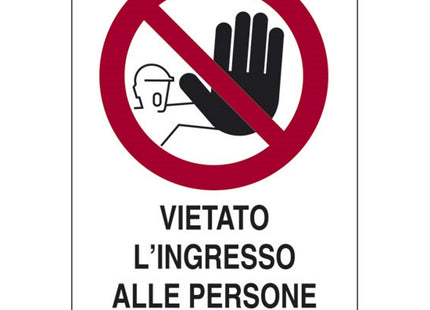 SEGNALE VIETATO L'INGRESSO ALLE PERSONE NON AUTORI.IN PLASTICA MM300X200