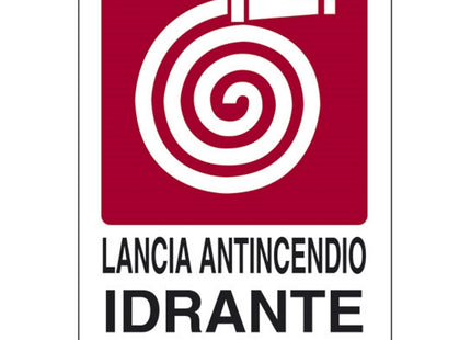 SEGNALE LANCIA ANTINCENDIO IDRANTE N. IN PLASTICA MM300X200