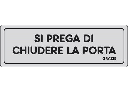 SEGNALE SI PREGA DI CHIUDERE LA PORTA GRAZIE ADESIVO MM150X 50