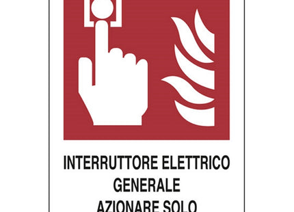 SEGNALE INTERRUTTORE ELETTRICO GENERALE AZIONA....IN ALLUMINIO MM300X200