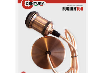 CENTURY SOSPENSIONE DA INTERNO FUSION 150 ORO ROSA ANTICATO ATTACCO E27