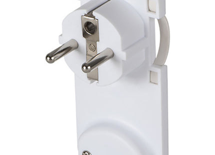 FAEG PRESA CIVILE SCHUKO 2P+T 16A SUPER PIATTA USCITA CAVO 90° BIANCO