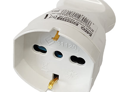 FAEG PRESA CIVILE VOLANTE SCHUKO BIPASSO 2P+T 10/16A BIANCO