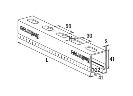 FISCHER SAMONTEC PROFILO FUS 41 MT 3 PROFILO DI MONTAGGIO