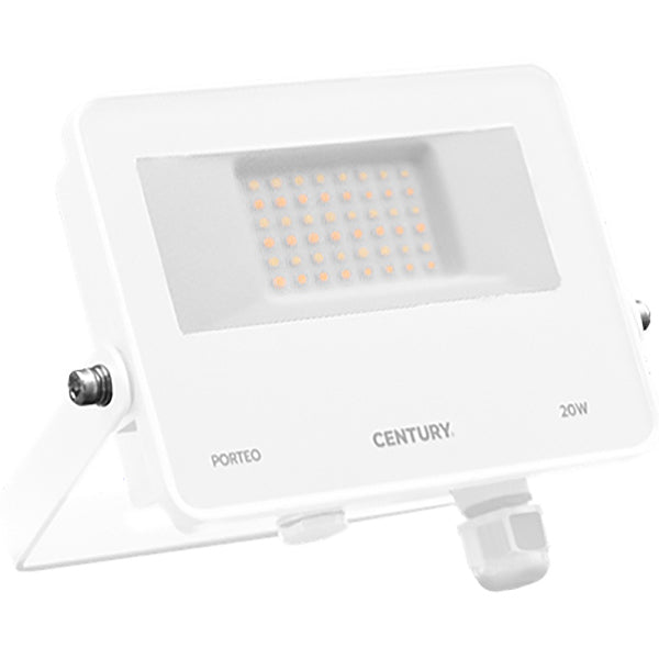 CENTURY PROIETTORE LED PORTEO 230V 20W TRICOLOR 2710LM IP65 BIANCO