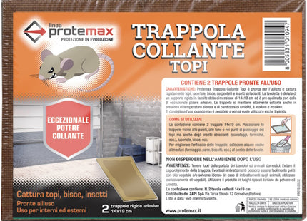 PROTEMAX TRAPPOLA COLLANTE TOPI TAVOLE CM14X19 IN BUSTA DA PZ 2