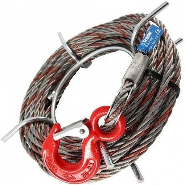 TRACTEL FUNE IN ACCIAIO CON GANCIO PER TIRFOR D.MM 8,3