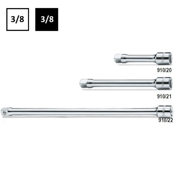 BETA   910/... PROLUNGA CON ATTACCO QUADRO MASCHIO E FEMMINA 3/8&quot;