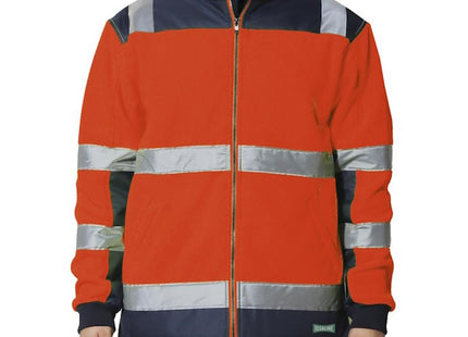 ISSA PILE CON ZIP LUNGA ALTA VISIBILITA COLORE ARANCIO FLUO/BLU NAVY