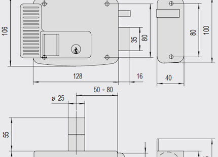 CISA ELETTROSERRATURA DA APPLICARE CON APERTURA ESTERNA